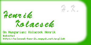 henrik kolacsek business card